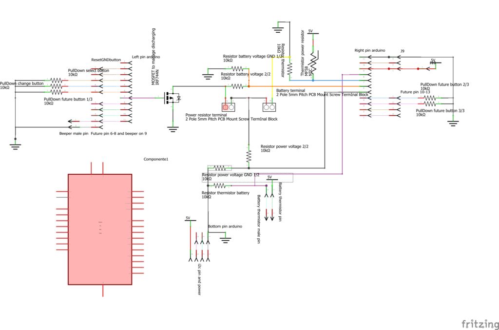 Electronic schema of battery capacity tester