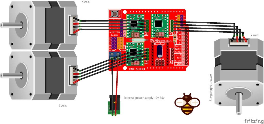 Схема подключения cnc shield v4