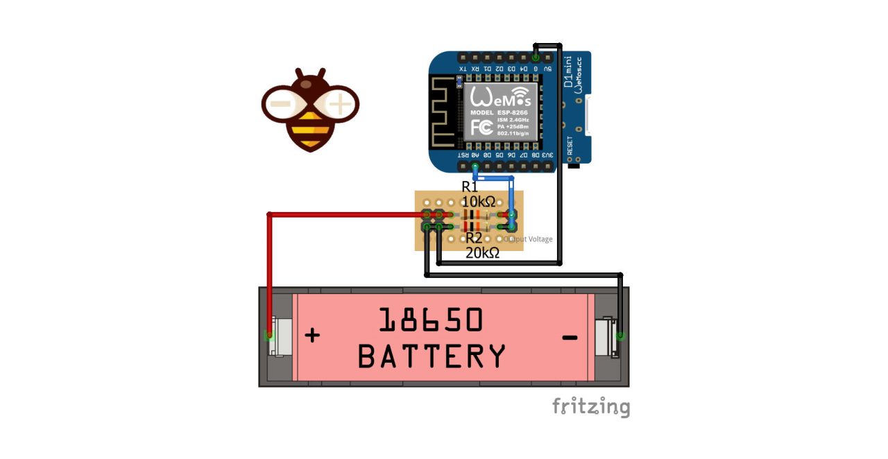 Monitoring LiPo battery voltage with Wemos D1 minibattery shield