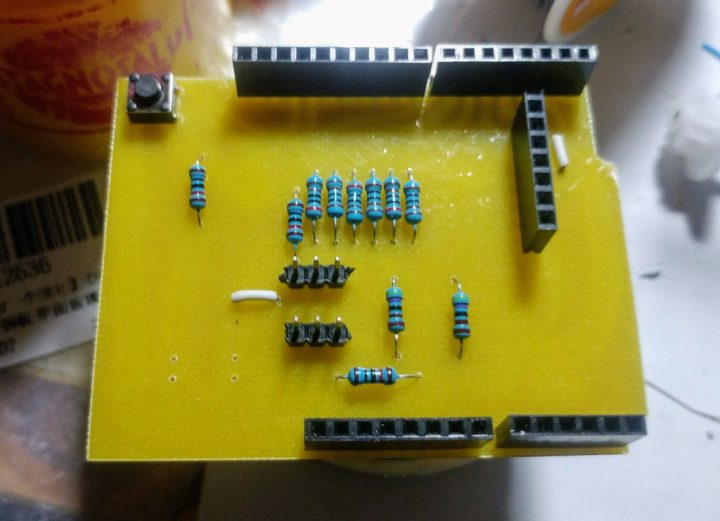 Milled Arduino Shield LoRa EBYTE E32 soldering complete