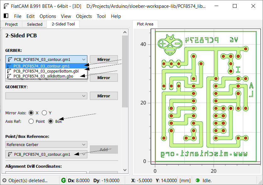 FlatCAM Beta mirror elements