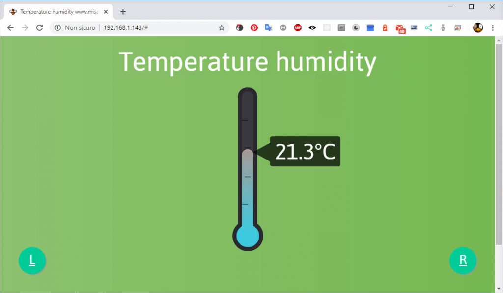 esp8266 WebServer temperature gauge