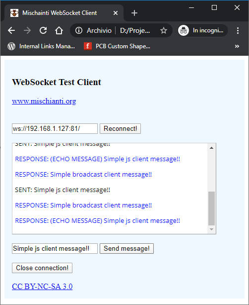 WebSocket client Mischianti