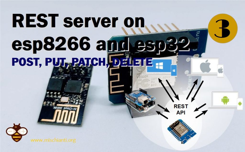 Server REST con esp8266 e esp32: POST PUT PATCH DELETE