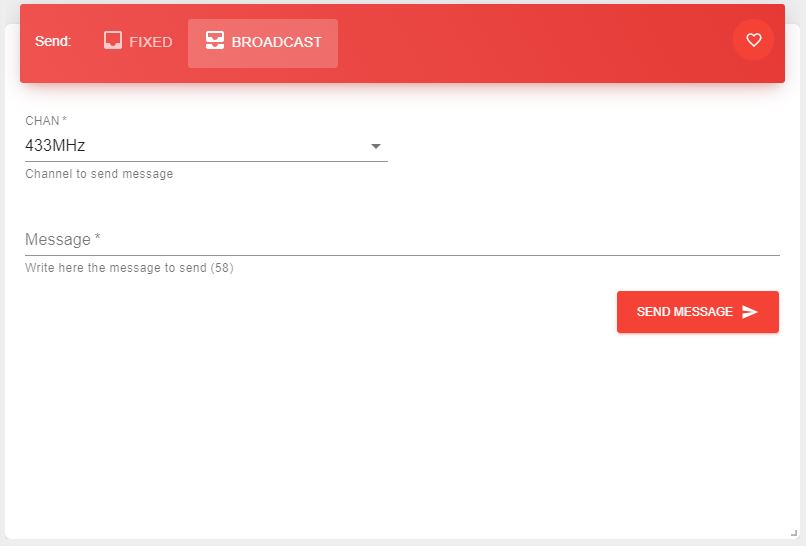 EByte LoRa E32 Manager Broadcast Widget