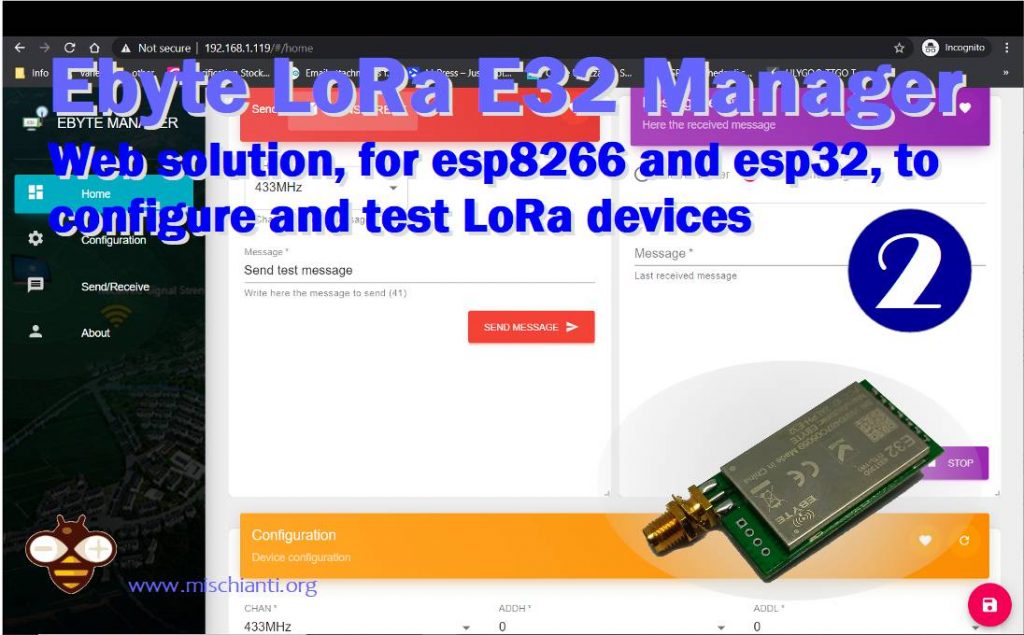 EByte LoRa E32 Manager Web solution to configure and test esp8266 esp32