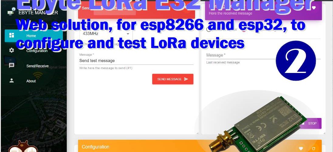EByte LoRa E32 Manager Web solution to configure and test esp8266 esp32