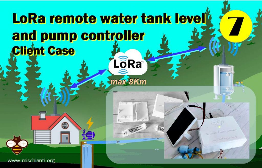 Gestione livello cisterna e pompa tramite dispositivi LoRa senza fili ed esp8266 assemblaggio case del Client