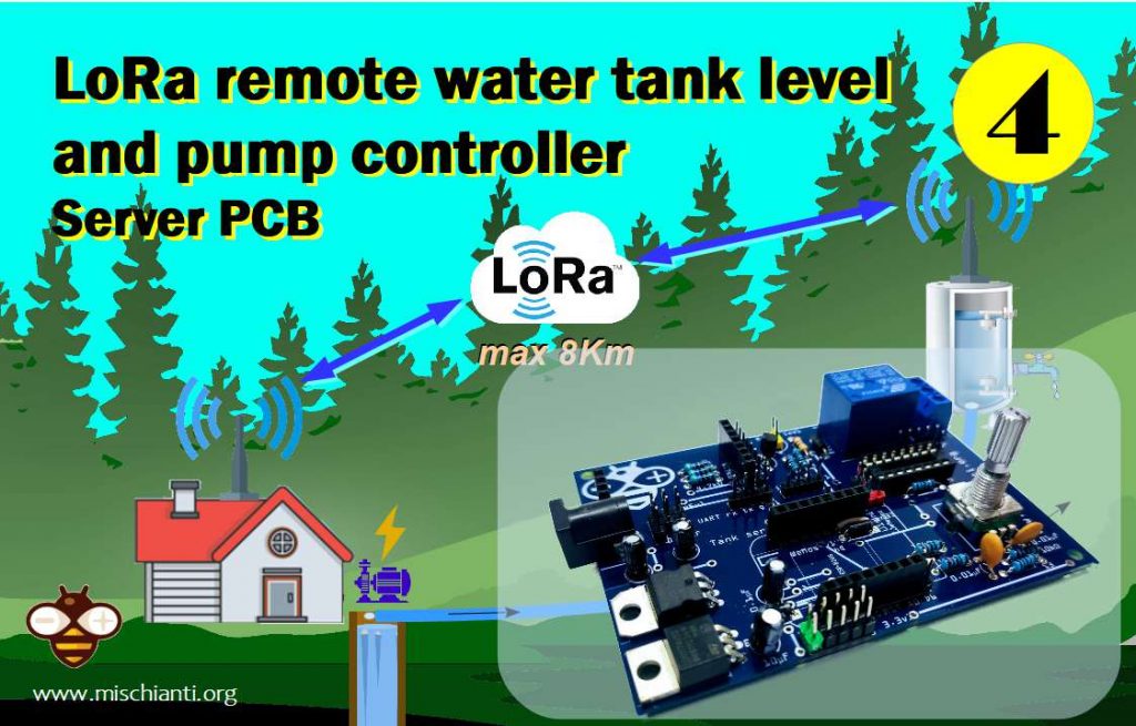 Gestione livello cisterna e pompa distanti 1,5Km tramite dispositivi LoRa senza fili ed esp8266 assemblaggio PCB Server