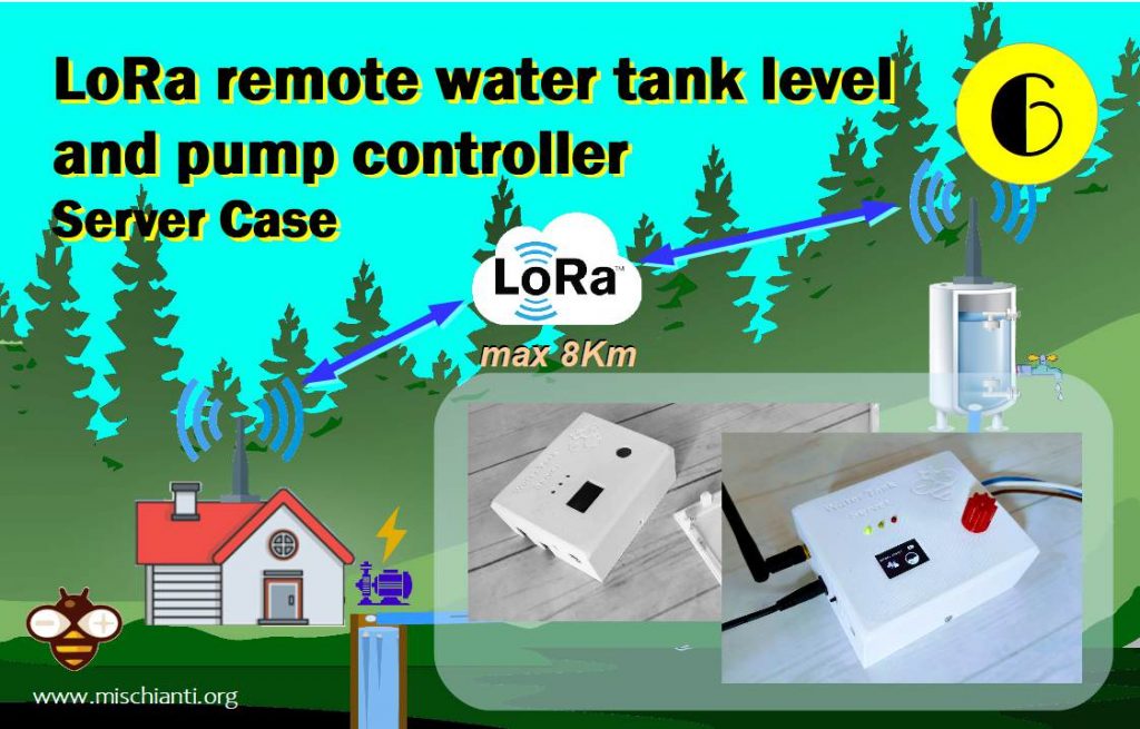 Gestione livello cisterna e pompa tramite dispositivi LoRa senza fili ed esp8266 assemblaggio case del Server