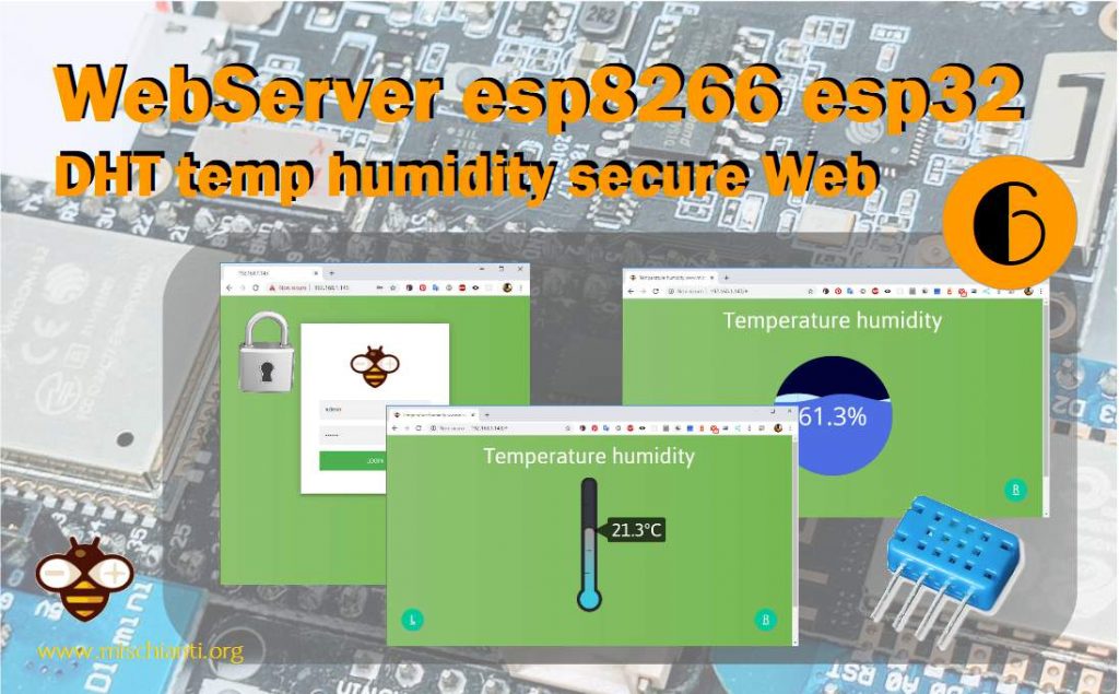 WebServer Esp8266 ESP32 DHT temperature humidity secure Web interface