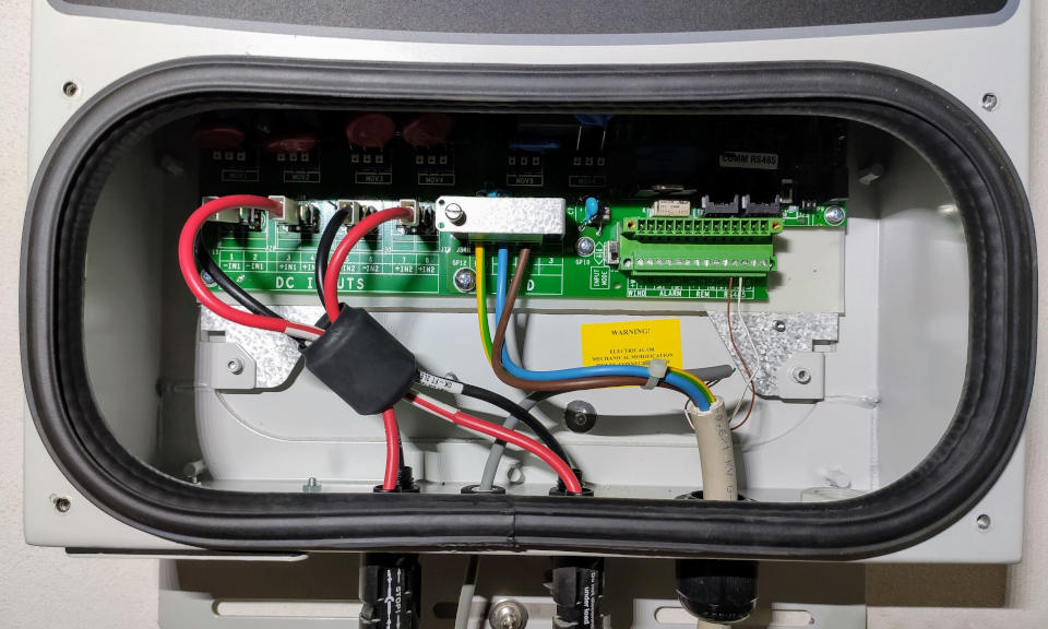 ABB PowerOne Aurora inverter remove panel and detach cable