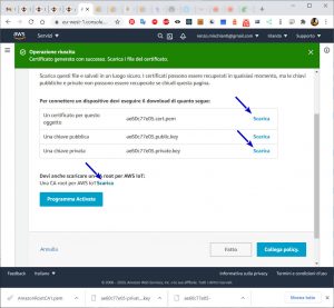 IoT Core esp8266 esp32 MQTT Scarica certificati