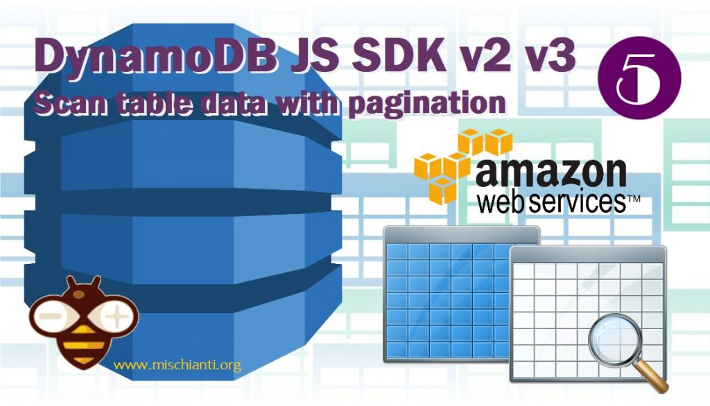 DynamoDB JavaScript SDK v2 and v3 scansione tabella con paginazione