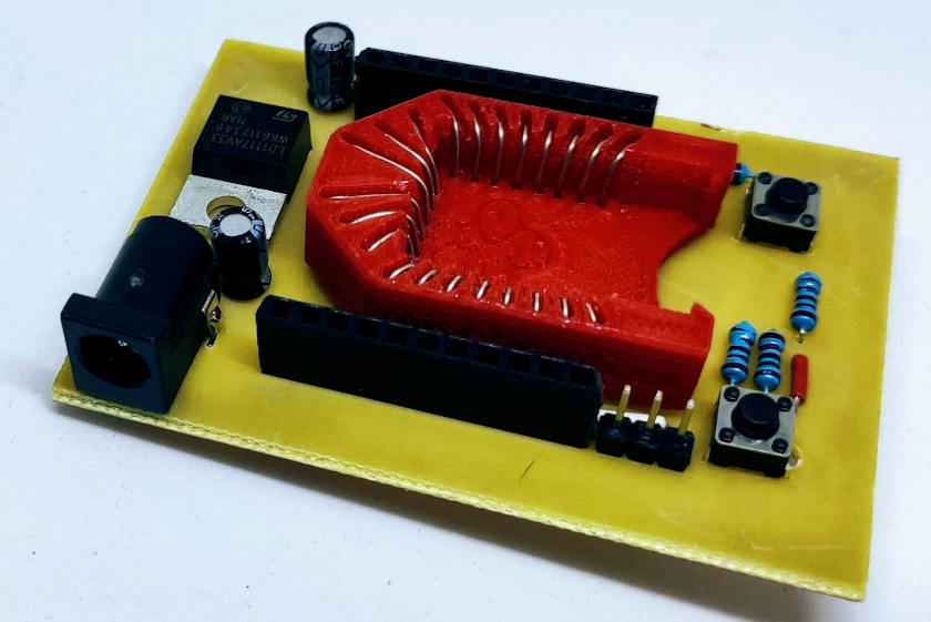 esp12 programming flashing board milled PCB assembled