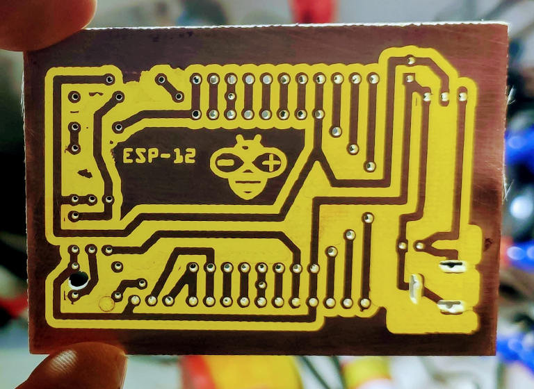 esp12 programming flashing board milled PCB