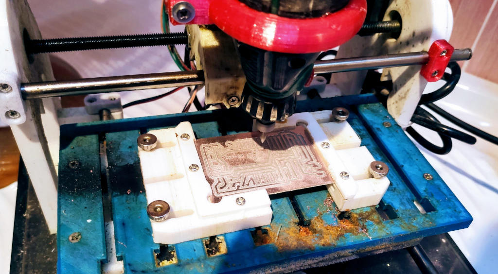 esp12 programming flashing board milling process