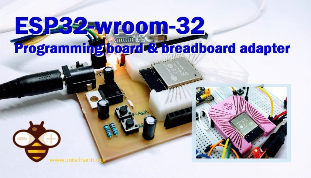 esp32-wroom-32 PCB per programmazione assemblato in fase di programmazione main