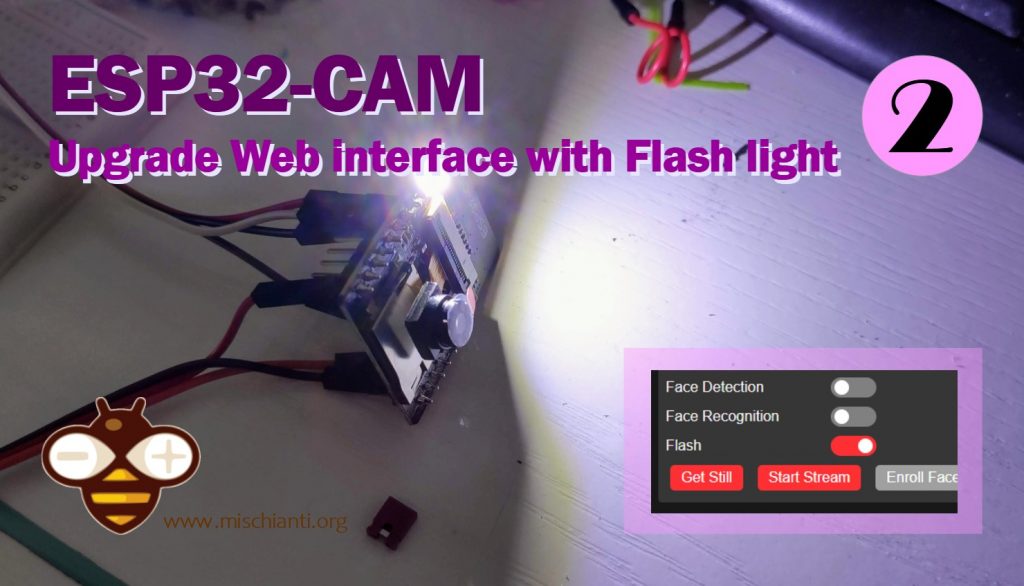 ESP32-CAM clone upgrade dell'interfaccia web con la gestione della luce
