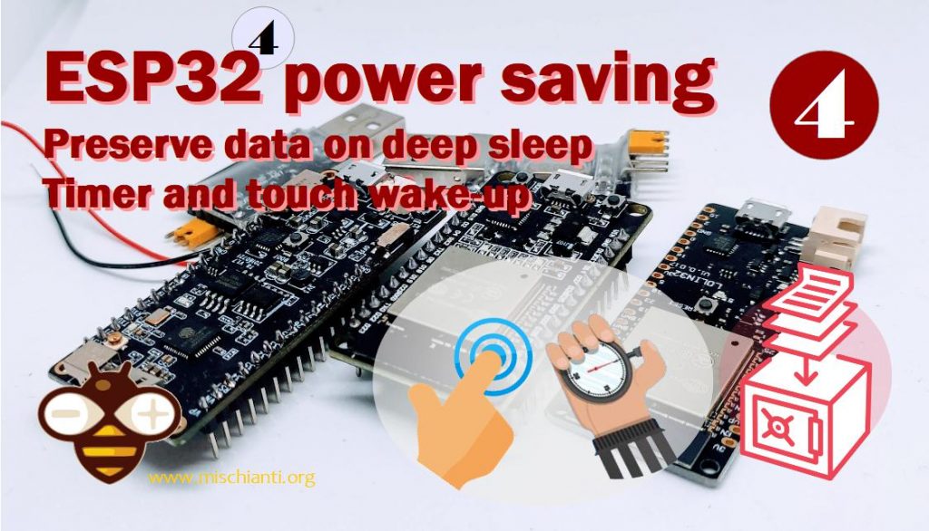 ESP32 practical power saving preserve data on deep sleep timer and touch wake-up