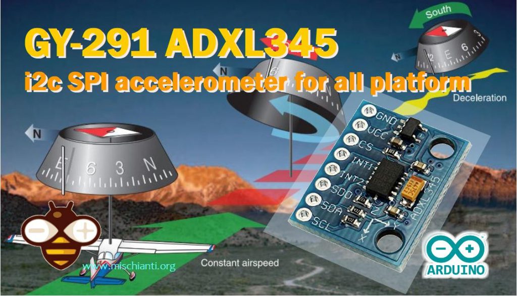 GY-291 adxl345 i2c SPI sensore accelerometro Arduino esp8266 esp32