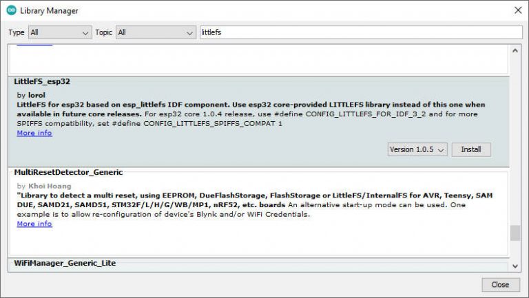 ESP32: integrated LittleFS FileSystem – 5 – Renzo Mischianti