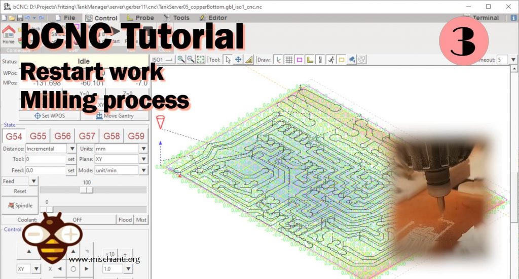 bCNC tutorial restart and milling process