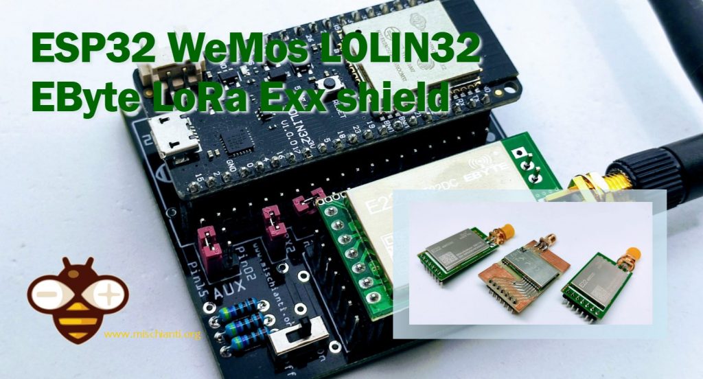 LoRa E32 E22 ESP32 WeMos LOLIN32 v2.2 PCB fresato ed assemblato