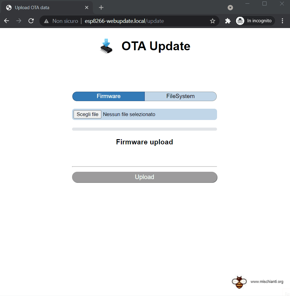 Custom Arduino OTA page