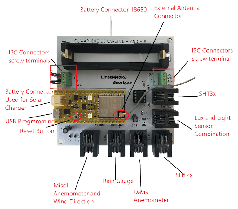 Kit completo Stazione meteo WiFi con controllo remoto Arduino Wemos d1