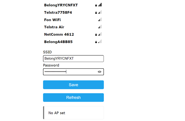 WiFiManager configure WiFi add passwd and SSID