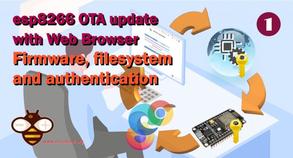 esp8266 OTA update with Web Browser: firmware, filesystem and authentication