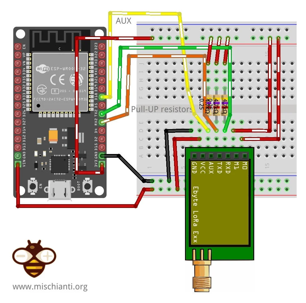LoRa E32 E220 ESP32 DEV KIT V1 configuration mode