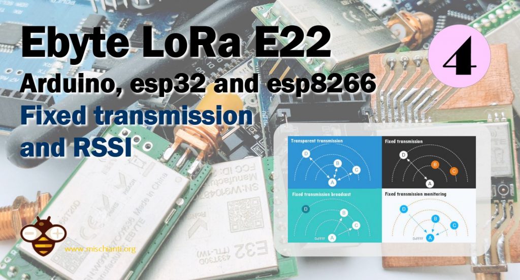 Ebyte LoRa E22 device for Arduino, esp32 or esp8266 fixed transmission and RSSI