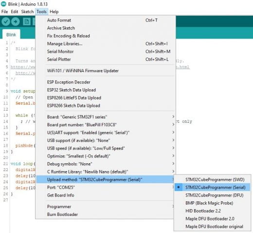 STM32F1: pinout, specs, and Arduino IDE configuration (STM32duino and ...