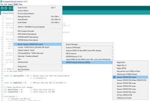 Arduino IDE select stm32f103c8t6 board