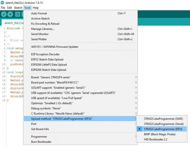 Black Pill STM32F4: pinout, specs, and Arduino IDE configuration – 4 ...