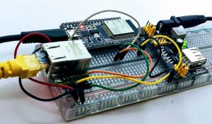 ESP32 DOIT DevKit v1 w5500 lite with ethernet on breadboard