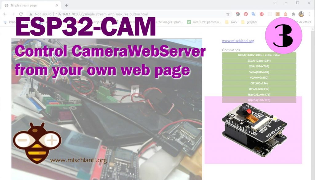 ESP32-CAM: control CameraWebServer from your own web page