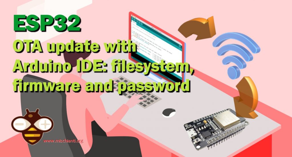 ESP32 OTA update with Arduino IDE: filesystem, firmware and password