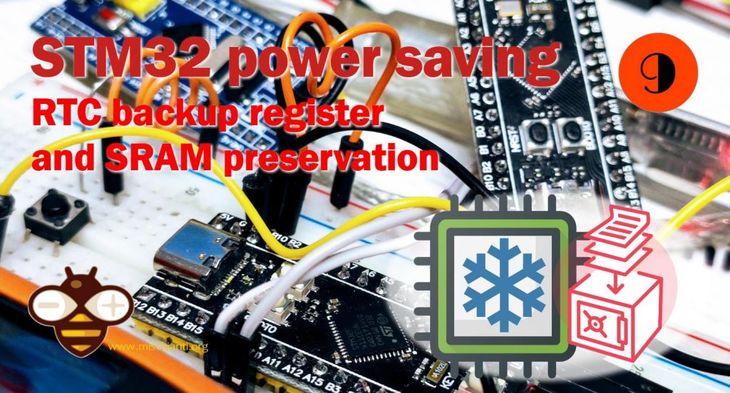 Risparmio energetico STM32: registro di backup RTC e conservazione SRAM