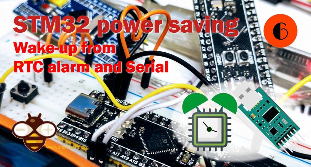 STM32 power saving: wake up from RTC alarm and Serial