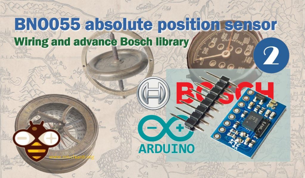 BNO055: cablaggio ESP32, esp8266, rp2040, stm32 e Arduino e libreria Bosch