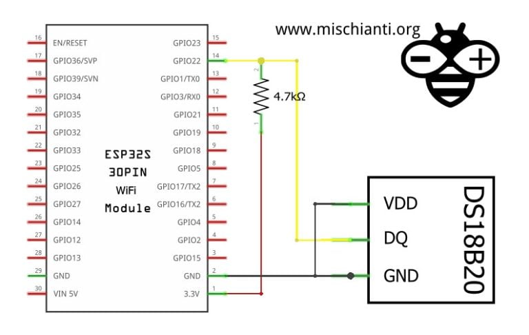 Dallas ds18b20 with esp32 and esp8266: introduction and parasite mode ...