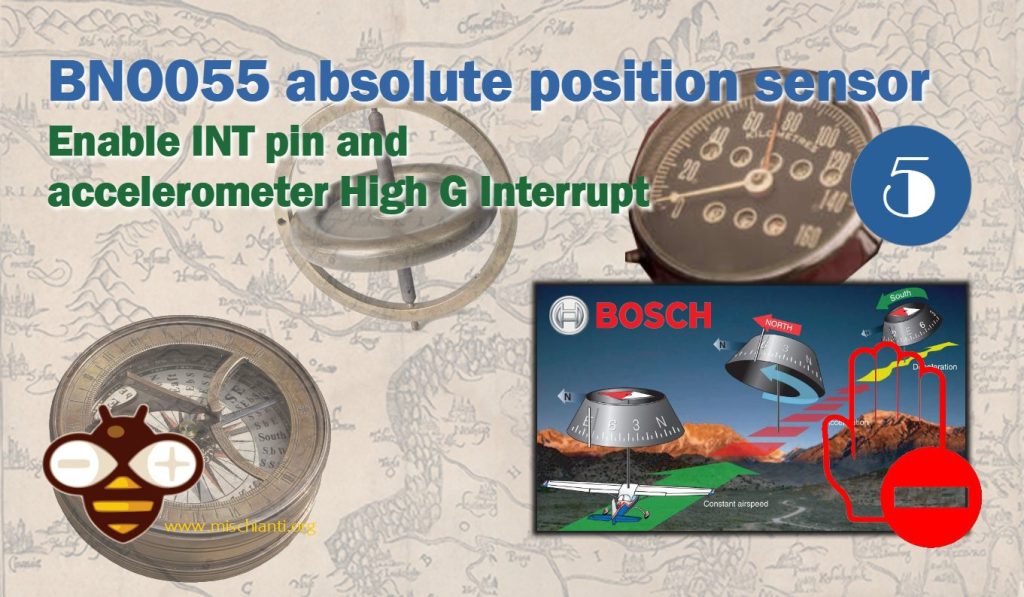 BNO055 per esp32, esp8266 e Arduino: abilita pin INT e accelerometro High G Interrupt