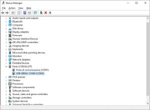 Device Manager find the Serial COM port