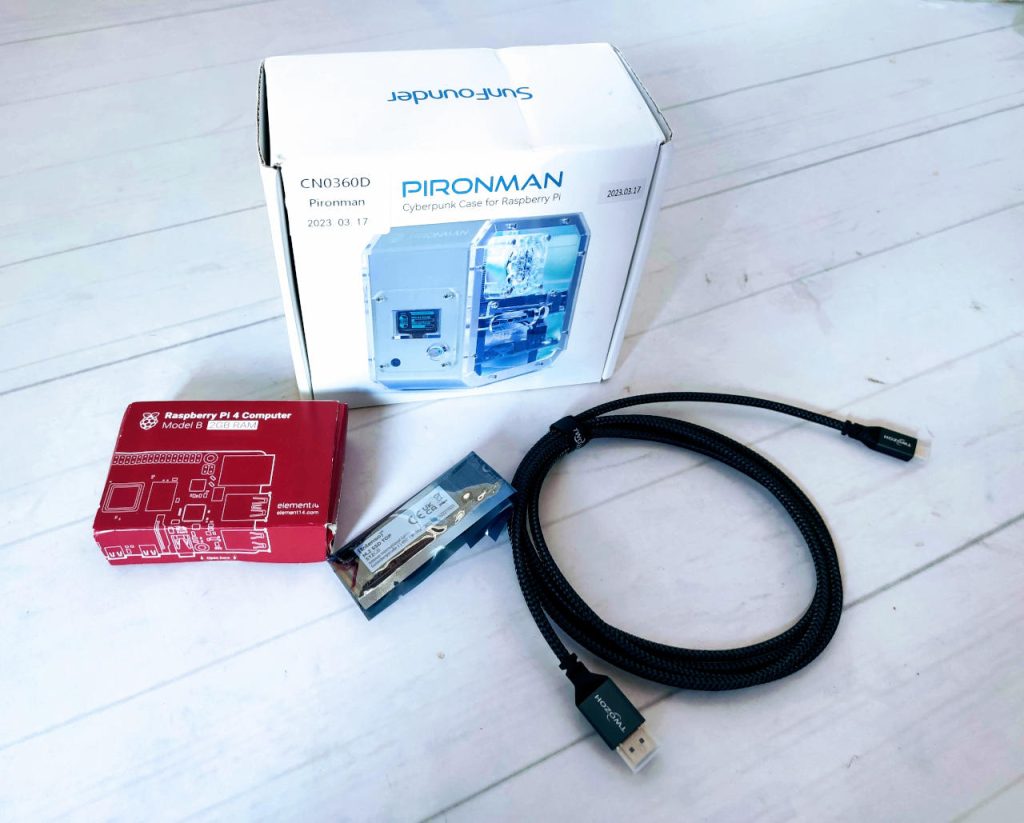 Pironman, Raspberry Pi, SSD mPCIe, hdmi cable