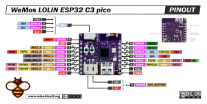 WeMos LOLIN ESP32 C3 pico pinout high resolution