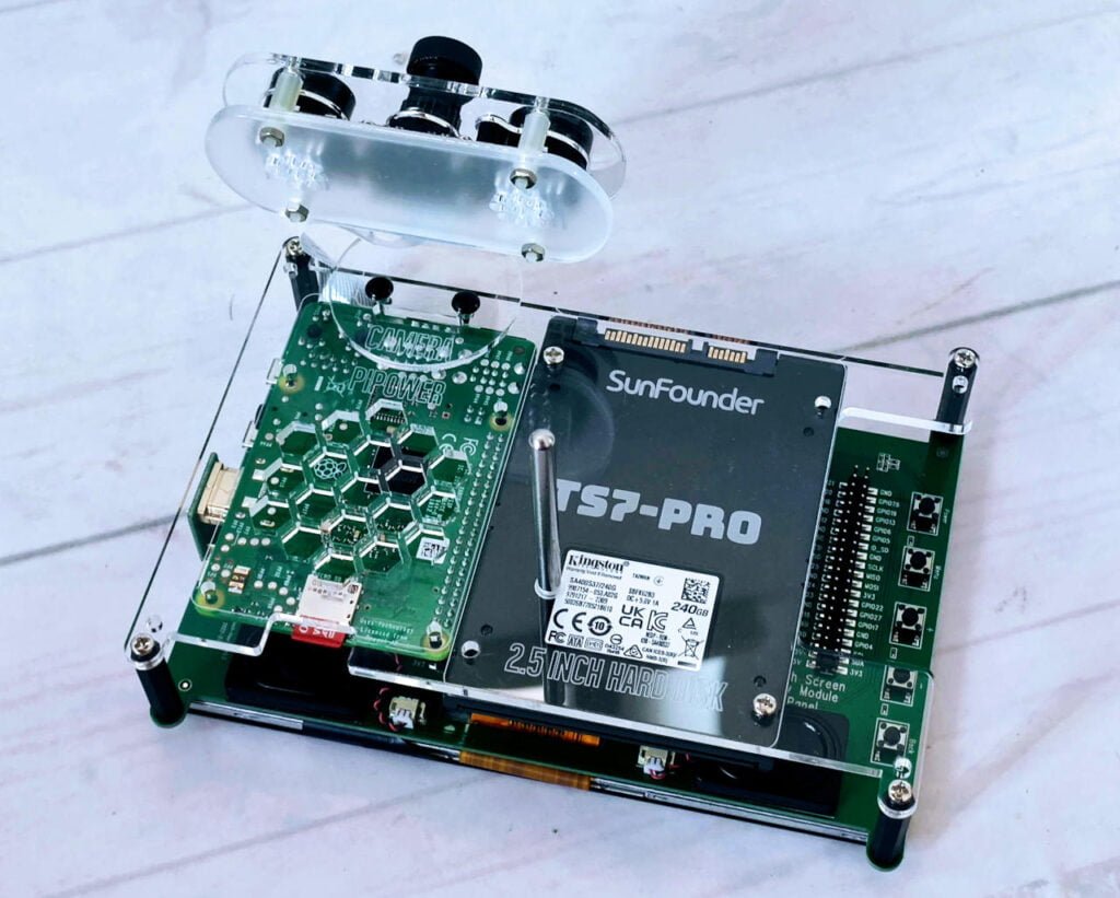 TS7-Pro install Raspberry Pi and fix night vision camera to the back