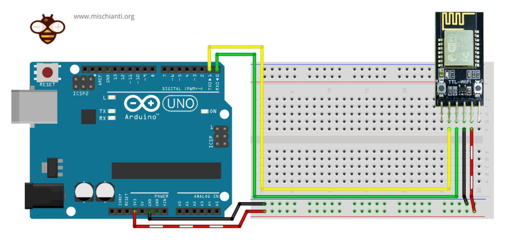 DT-06 WiFi a TTL debug seriale Arduino UNO